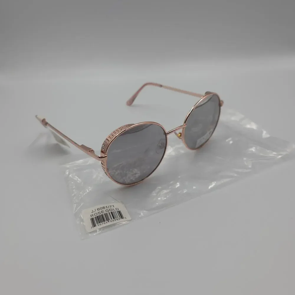 Joe's Jeans Round Studded Sunglasses in Rose Gold